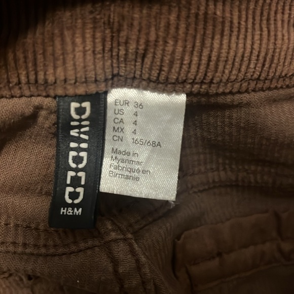 H&M Brown Corduroy Pants Size 4 - Picture 3 of 4